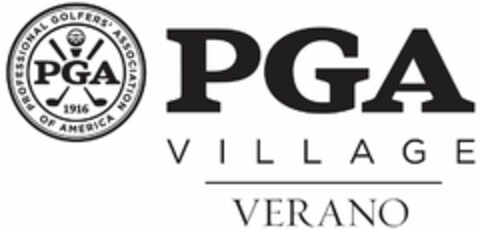 PROFESSIONAL GOLFERS' ASSOCIATION OF AMERICA PGA 1916 PGA VILLAGE VERANO Logo (USPTO, 01.04.2010)