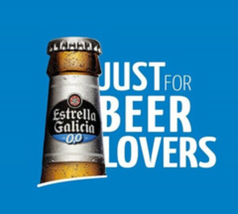 ESTRELLA GALICIA 0,0 JUST FOR BEER LOVERS Logo (USPTO, 02/05/2018)