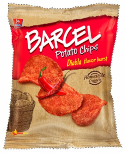 B BARCEL BARCEL POTATO CHIPS DIABLA FLAVOR BURST HOMESTYLE CRUNCH Logo (USPTO, 12/23/2014)