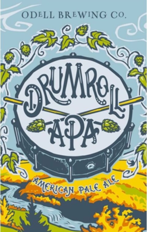 DRUMROLL APA AMERICAN PALE ALE ODELL BREWING CO. Logo (USPTO, 12/12/2017)