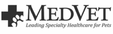 MEDVET LEADING SPECIALTY HEALTHCARE FOR PETS Logo (USPTO, 06/13/2018)