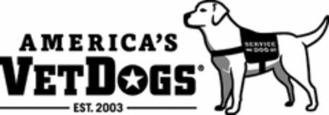 AMERICA'S VETDOGS EST. 2003 SERVICE DOG Logo (USPTO, 30.08.2019)