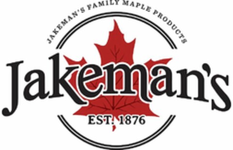 JAKEMAN'S EST. 1876 JAKEMAN'S FAMILY MAPLE PRODUCTS Logo (USPTO, 29.01.2020)