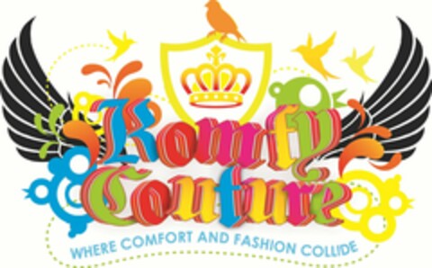 KOMFY COUTURE WHERE COMFORT AND FASHION COLLIDE Logo (USPTO, 05/02/2012)