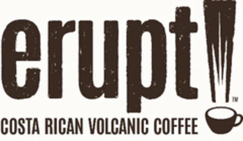 ERUPT! COSTA RICAN VOLCANIC COFFEE Logo (USPTO, 05/21/2015)