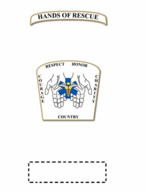 HANDS OF RESCUE COURAGE RESPECT HONOR CHARITY COUNTRY Logo (USPTO, 12.09.2015)