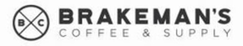 BC BRAKEMAN'S COFFEE & SUPPLY Logo (USPTO, 06.09.2018)