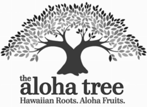 THE ALOHA TREE HAWAIIAN ROOTS. ALOHA FRUITS. Logo (USPTO, 28.07.2009)