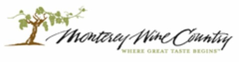 MONTEREY WINE COUNTRY WHERE GREAT TASTE BEGINS Logo (USPTO, 08/11/2009)