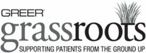 GREER GRASSROOTS SUPPORTING PATIENTS FROM THE GROUND UP Logo (USPTO, 06/10/2014)