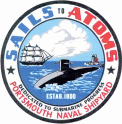 SAILS TO ATOMS DEDICATED TO SUBMARINE PROGRESS PORTSMOUTH NAVAL SHIPYARD ESTAB. 1800 Logo (USPTO, 11/15/2016)