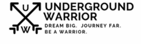 UW UNDERGROUND WARRIOR DREAM BIG. JOURNEY FAR. BE A WARRIOR. Logo (USPTO, 02/08/2019)