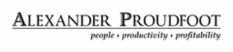 ALEXANDER PROUDFOOT PEOPLE PRODUCTIVITY PROFITABILITY Logo (USPTO, 25.07.2009)