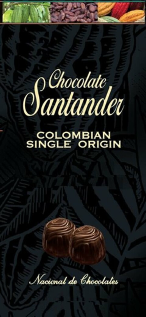 CHOCOLATE SANTANDER COLOMBIAN SINGLE ORIGIN NACIONAL DE CHOCOLATES Logo (USPTO, 25.11.2009)