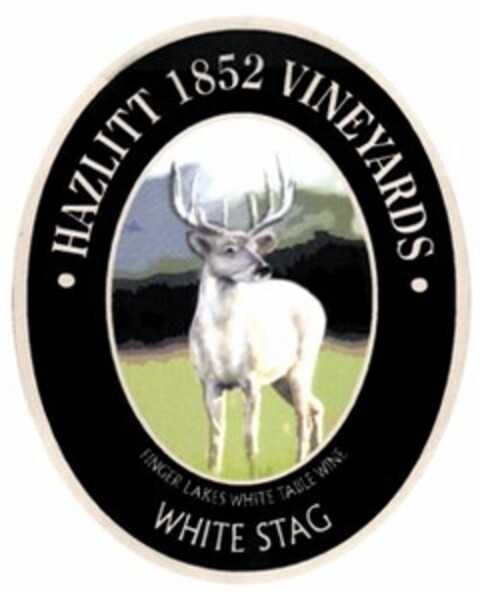 HAZLITT 1852 VINEYARDS - FINGER LAKES WHITE TABLE WINE - WHITE STAG Logo (USPTO, 22.12.2009)