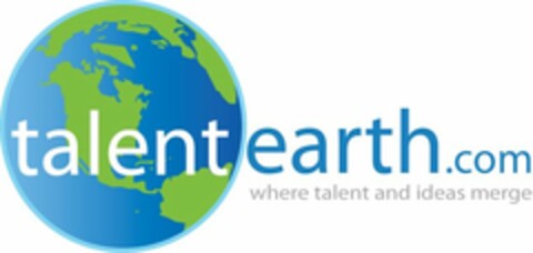 TALENT EARTH.COM WHERE TALENT AND IDEAS MERGE Logo (USPTO, 06/27/2011)