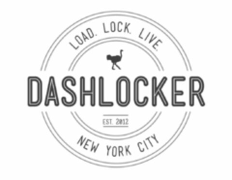 DASHLOCKER LOAD. LOCK. LIVE. EST. 2012 NEW YORK CITY Logo (USPTO, 13.09.2012)