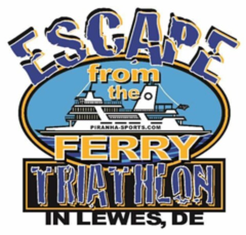 ESCAPE FROM THE PIRANHA-SPORTS.COM FERRY TRIATHLON IN LEWES, DE Logo (USPTO, 06/25/2015)