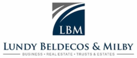 LBM LUNDY BELDECOS & MILBY BUSINESS · REAL ESTATE · TRUST & ESTATES Logo (USPTO, 19.05.2016)