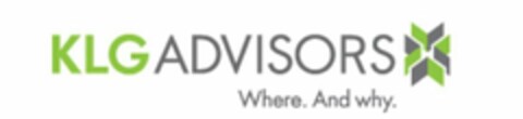 KLG ADVISORS WHERE. AND WHY. Logo (USPTO, 08/22/2018)