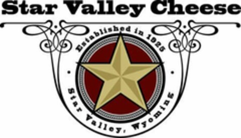 STAR VALLEY CHEESE ESTABLISHED IN 1925 · STAR VALLEY, WYOMING · Logo (USPTO, 10/02/2009)