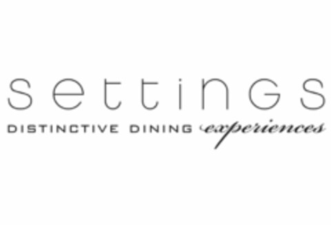 S E T T I N G S DISTINCTIVE DINING EXPERIENCES Logo (USPTO, 28.08.2010)