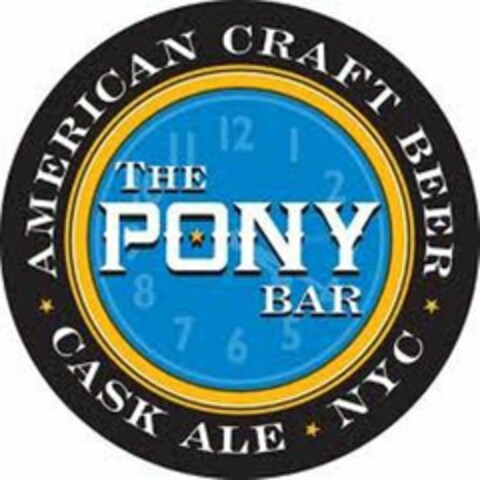 THE PONY BAR AMERICAN CRAFT BEER CASK ALE NYC Logo (USPTO, 02/05/2013)