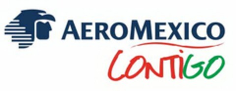 AEROMEXICO CONTIGO Logo (USPTO, 15.08.2013)