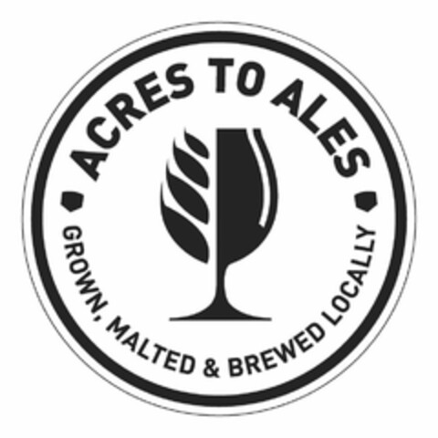ACRES TO ALES GROWN, MALTED & BREWED LOCALLY Logo (USPTO, 04.06.2015)
