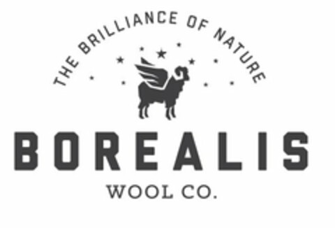 THE BRILLIANCE OF NATURE BOREALIS WOOL CO. Logo (USPTO, 11.10.2016)