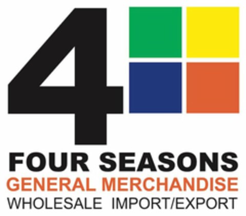 4 FOUR SEASONS GENERAL MERCHANDISE WHOLESALE IMPORT/EXPORT Logo (USPTO, 16.05.2018)