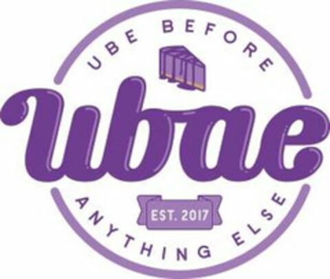 UBE BEFORE ANYTHING ELSE UBAE EST. 2017 Logo (USPTO, 04/27/2020)