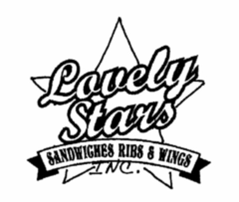 LOVELY STARS SANDWICHES RIBS & WINGS INC. Logo (USPTO, 05/28/2009)