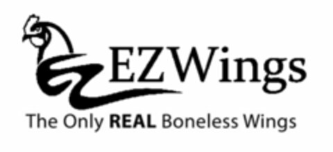 EZ EZ WINGS THE ONLY REAL BONELESS WINGS Logo (USPTO, 07/11/2011)