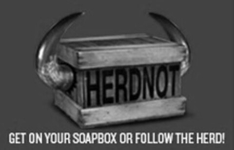 HERDNOT GET ON YOUR SOAPBOX OR FOLLOW THE HERD! Logo (USPTO, 28.11.2012)