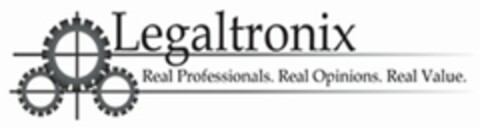 LEGALTRONIX REAL PROFESSIONALS. REAL OPINIONS. REAL VALUE. Logo (USPTO, 01/09/2013)