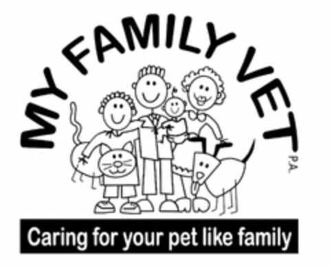 MY FAMILY VET P.A. CARING FOR YOUR PET LIKE FAMILY Logo (USPTO, 28.10.2019)