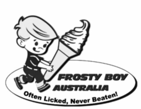 FROSTY BOY AUSTRALIA OFTEN LICKED, NEVER BEATEN! Logo (USPTO, 19.07.2010)