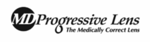 MD PROGESSIVE LENS THE MEDICALLY CORRECT LENS Logo (USPTO, 03/24/2011)