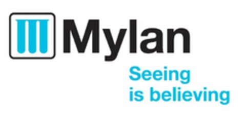 M MYLAN SEEING IS BELIEVING Logo (USPTO, 30.05.2013)