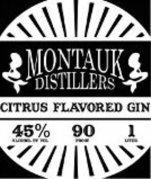 MONTAUK DISTILLERS CITRUS FLAVORED GIN 45% ALCOHOL BY VOL 90 PROOF 1 LITER Logo (USPTO, 06.07.2015)