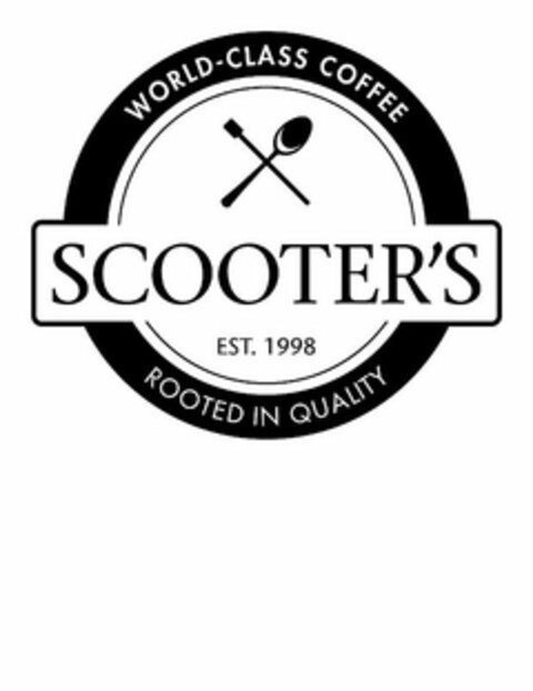 WORLD-CLASS COFFEE SCOOTER'S EST. 1998 ROOTED IN QUALITY Logo (USPTO, 09.07.2018)