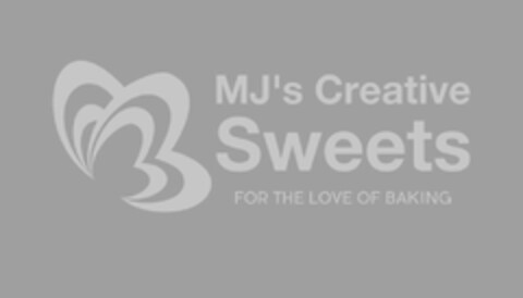 MJ'S CREATIVE SWEETS FOR THE LOVE OF BAKING Logo (USPTO, 04/03/2019)