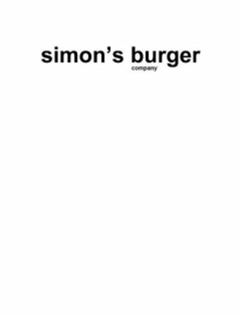 SIMON'S BURGER COMPANY Logo (USPTO, 10/11/2011)