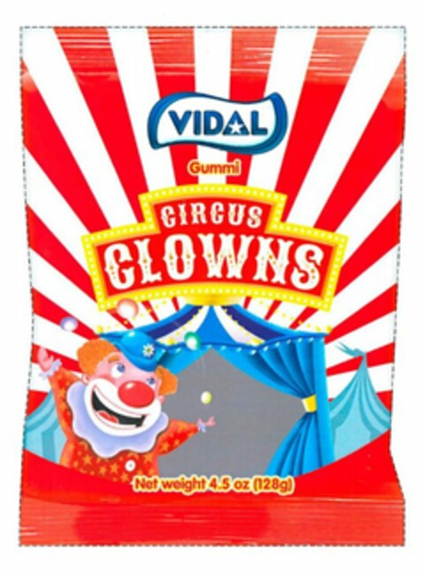 VIDAL GUMMI CIRCUS CLOWNS Logo (USPTO, 02.07.2015)