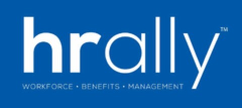 HRALLY WORKFORCE ·  BENEFITS · MANAGEMENT Logo (USPTO, 14.03.2016)