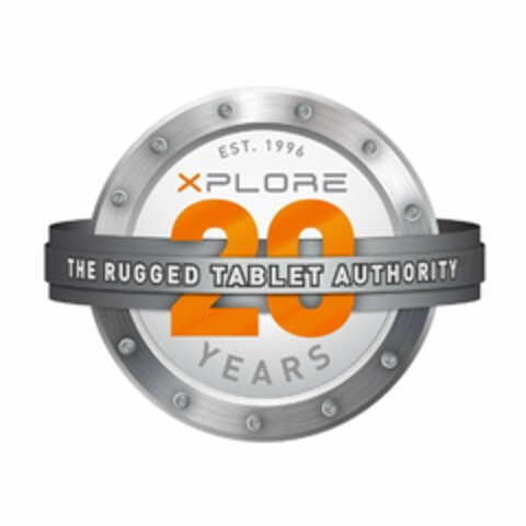 EST. 1996 XPLORE THE RUGGED TABLET AUTHORITY 20 YEARS Logo (USPTO, 12.07.2016)