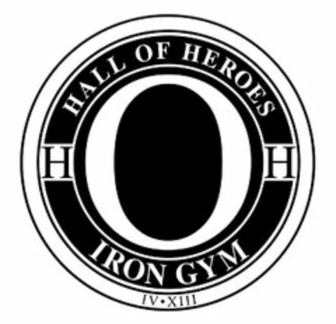 HALL OF HEROES IRON GYM HH IV·XIII Logo (USPTO, 05.05.2017)