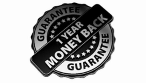 GUARANTEE 1 YEAR MONEY BACK GUARANTEE Logo (USPTO, 06/11/2018)