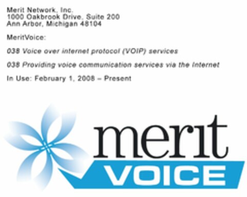 MERIT VOICE Logo (USPTO, 26.08.2009)